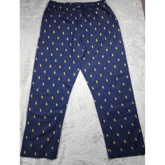 Polo Ralph Lauren Other - Polo Ralph Lauren Pants Mens XL Navy Cotton Lounge Sleep All Over Pony Preppy